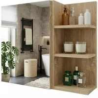 TREND WERK Spiegelschrank Badezimmer mit Ablage & Stauraum (59×16×50 cm Hängender Badezimmerschrank zur Wandmontage mit Regal) – modern & pflegeleicht