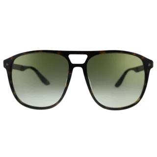 BMW Sonnenbrille mit Rahmen in dunklem Havannabraun und Verlaufsglas in Grün