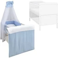 Baby-Delux Komplettbett Babybett Natalie Bettwäsche Komplettset, 10-tlg., Kinderbett 70x140 cm weiß, Bettset verschiedene Designs