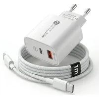 Futurea 40W Ladestecker Dual Fast-Charging Schnellladegerät Smartphone-Ladegerät (Packung, 1-tlg., Gleichzeitig zwei Geräte laden, Dual-Anschluss mit USB-A und USB-C)