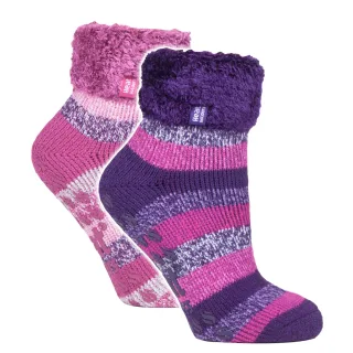 2er-Pack Damen Weiche Lounge-Socken mit Grip