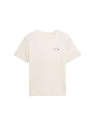 Tom Tailor - T-Shirt mit Print gardenia white - Gr. - XXXL
