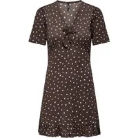 ONLY Minikleid ONLMOLLY S/S V-NECK DRESS JRS NOOS Materialmix, regular fit, V-Ausschnitt