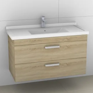 Artiqua 411 Waschtischunterschrank für Starck 3 030410 Castello Eiche quer NB, 411-WU2L-D07-7136-426 411-WU2L-D07-7136-426