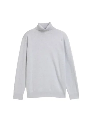 Denim Tom Tailor - Rollkragenpullover aus Baumwolle light stone grey melange - Gr. - XXL
