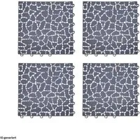HTI-Living Outdoor-Bodenplatte Bodenplatte 4-teilig Nessa Stone, Set, 4-St., 4 Bodenplatten, Terrassenplatte Gehwegplatte