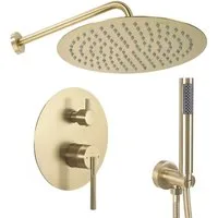 wohnwerk.idee Duschsystem Unterputz Dusche Duscharmatur Design Gold Kupfer Matt