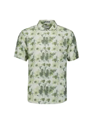 No Excess - Kurzarmhemd mit Allover-Print grün - Gr. - XXL