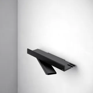 Keuco Reva Duschablage 12859370000 schwarz matt, mit integriertem Glasabzieher