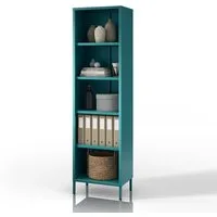 Jan Nowak Sideboard MARIO Bücherregal Schmal Metall Stahl 50x180x35cm 4 Regale Sparkling (Stahl 0,6mm, 4 Regale 40kg, 25mm Raster, Wandbefestigung möglich), Brilliance Beine regulierbar Wohnzimmer Büro