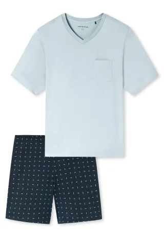 SCHIESSER - Schlafanzug kurz hellblau - Gr. - 54