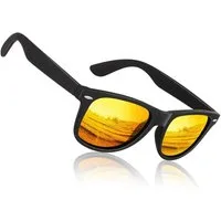 LuxusKollektion Retrosonnenbrille Sonnenbrille Herren Schwarz Rahmen Verspiegelte Orange Linse