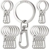 FABACH Schlüsselanhänger Karabiner mit drehbarem Schlüsselring - abnehmbare Karabinerhaken (15-tlg)