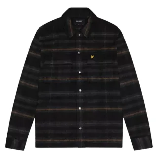 Lyle & Scott Brushed Tartan Jet Black Overshirt-Jacke