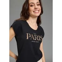 Bruno Banani T-Shirt Basic-Passform und Leoparden-Print