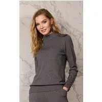 Passioni Strickpullover mit Rüschendetails und Nieten
