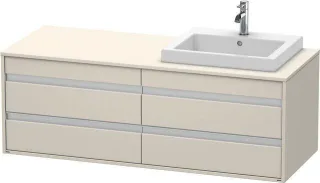 Duravit Ketho Konsolenwaschtischunterbau wandhängend Taupe Matt 1400x550x496 mm - KT6757R9191 KT6757R9191