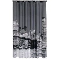 LikeKa Duschvorhang aus Stoff 180x180 cm incl.Ringe waschbar Badvorhang Badewannenvorhang