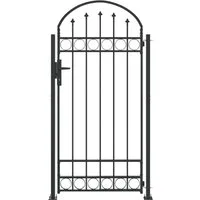 vidaXL Gartentor Zaunpfosten ASSEN 200 x 88 x 14 cm Stahl Grau Abschließbar