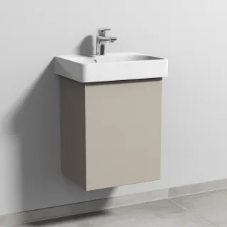 Sanipa 3way Waschtischunterbau zu Geberit Smyle Square Waschtisch mit 1 Tür, Kaschmir-Matt SP6691U