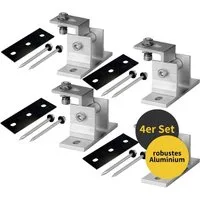 avoltik Solarmodul-Halterung Alu Halterung PV Aufständerung Halter Befestigung Solar, (Alu Halterung PV Aufständerung Halter Befestigung Solar, 4-tlg., Alu Halterung PV Aufständerung Halter Befestigung Solar, robust, wetterfest, stabil, Farbe silber,