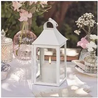 Lights4fun LED Laterne 25cm Albury Gartenlaterne weiß mit TruGlow® Outdoor Kerze