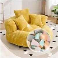 BlingBin Sitzsack Cordstoff-Sofa, Lazy Sofa (Sofa, 1 St., 108 x 108 x 52 cm), Mit drei Kissen, für Erwachsene und Kinder gleichermaßen geeignet