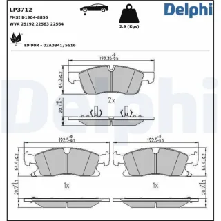 Delphi Bremsbel?ge vorne Jeep Grand Cherokee LP3712