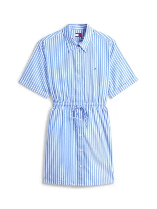 Tommy Hilfiger - Gestreiftes Mini-Hemdkleid blau - Gr. - S