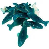 Ravazzi Gummy Süßigkeit, Ravazzi Fruchtgummi XL blaue Haie mit Pfirsich Geschmack 1000g