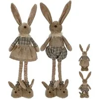 CEPEWA Dekofigur Osterhase Mann Frau Teleskopbeine max. H60cm Polyester Hasenschuhe