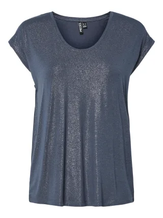 PIECES - PCALICE SS GLITTER TEE JRS NOOS BC Ombre Blue - Gr. - M