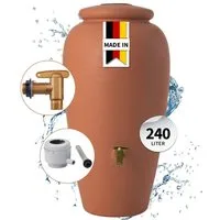 GARANTIA Regentonne Amphore Regentonnen Komplett-Set 240 L terrakotta, 240 l