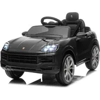 LALAHO Elektro-Kinderauto Kinder Elektroauto Porsche Cayenne Geländewagen Fernsteuerung, 2,4G-Fernbedienung, mit MP3, Musik, Hupe, LED-Leuchten