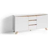 DC Living Sideboard in weiß mit 3 Schubladen und 2 Türen (BxHxT: 160x76x38 cm)