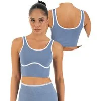 Smilodox Sport-BH Calen, Bustier Damen, Shaped Fit, Fitness Bra, Gym & Freizeit Kontrastdetails, Rippbund, Shaped Fit, weiches Strickmaterial