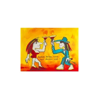 Udo Lindenberg Original Farblithografie "Andere denken nach - Wir...