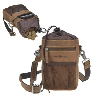 Futterbeutel Leder Umhängetasche Hundetraining Leckerlitasche für Hund | Greenburry Vintage Dogs antikbraun 1562-25