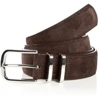 TOM TAILOR Synthetikgürtel TTMILLIE Veloursleder mit Ziernähten – 3,5 cm breit