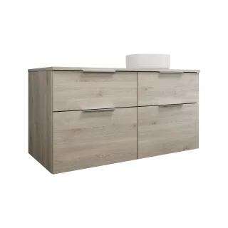 Burgbad Keramik Waschtisch-Set Eqio Eiche Dekor Flanelle/Alpinweiss, SGUW120RF2632C0001 SGUW120RF2632C0001