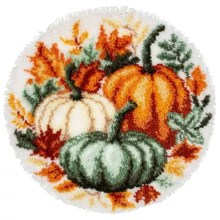 Knüpf-Formteppich "Kürbis", Ø 55 cm