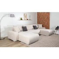 COLLECTION AB Wohnlandschaft Paola U-Form, B: 314 cm, Bettfunktion, Bettkasten & 4 Zierkissen, Federkern