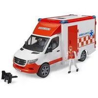 Bruder® Spielzeug-Krankenwagen Mercedes Benz Sprinter Ambulanz, mit Licht und Sound, mit Sanitäter, Trage, Krankenwagen