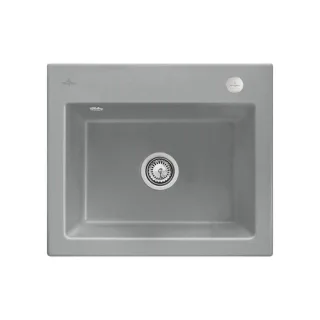 Villeroy und Boch Subway 60 S Einbauspüle 330902SL mit Ablaufgarnitur, Excenterbetätigung, 600 x 510 mm, stone CeramicPlus