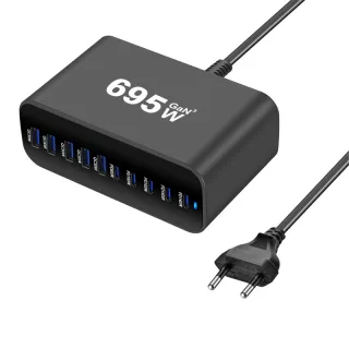 [GaN Tech] Bakeey YMX-615-695W 695W 10-Port USB PD Charger 5USB-C+5USB-A PD Fast Charging Desktop Charging Station EU Pl