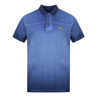 Lyle & Scott Marineblaues Tintenwasch-Poloshirt