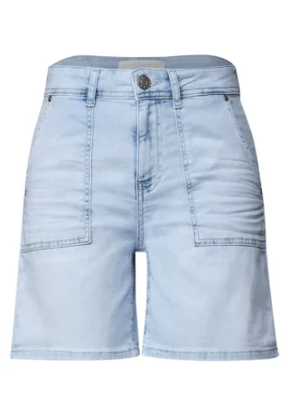 Street One - Casual Shorts mit hohem Bund blau - Gr. - 30