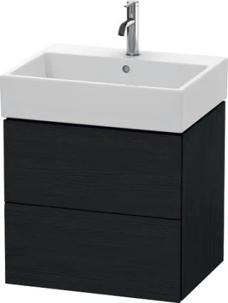 Duravit L-Cube Waschtischunterbau wandhängend Eiche Schwarz Matt 584x459x544 mm - LC627501616 LC627501616