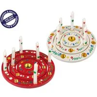 TIB Heyne Deko-Ringe Geburtstags Set Ringe aus Holz rot weiß