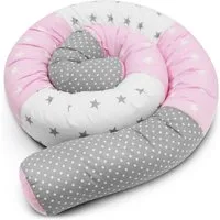 Amilian Nestchenschlange Bettschlange 210cm - Seitenschläferkissen - Nestschlangen, (Nestchenschlange für Kinderbett, Nestchen, Bettumrandung als Kopfschutz, Kantenschutz für Ihr Babybett), Nestchen - Bettumrandung als Kopfschutz - Kantenschutz für B
